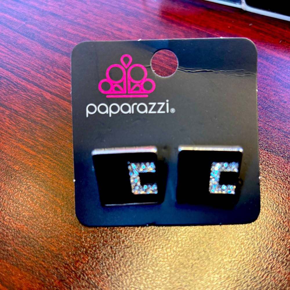 Paparazzi Silver & Black Cuff Links